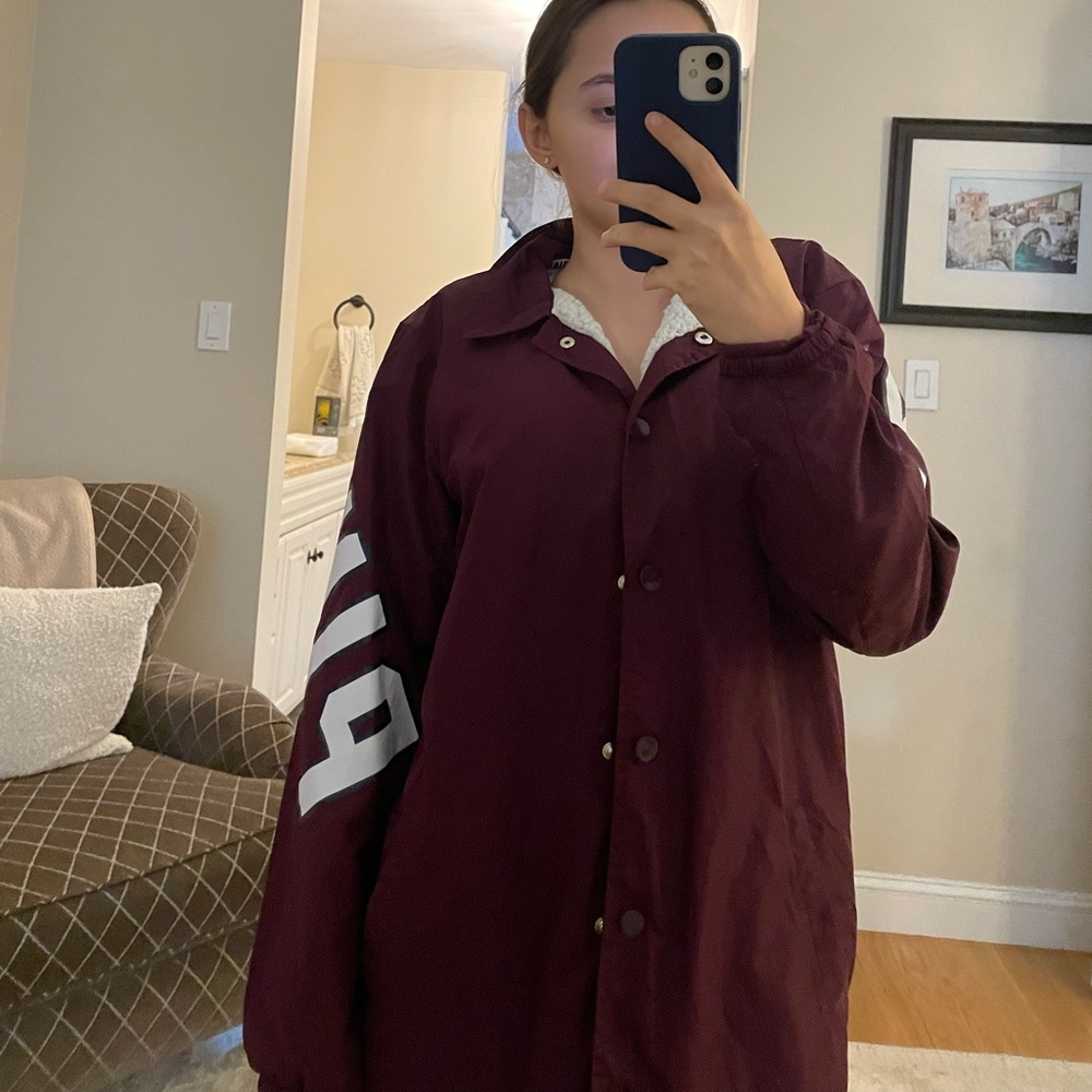 PINK button up rain coat